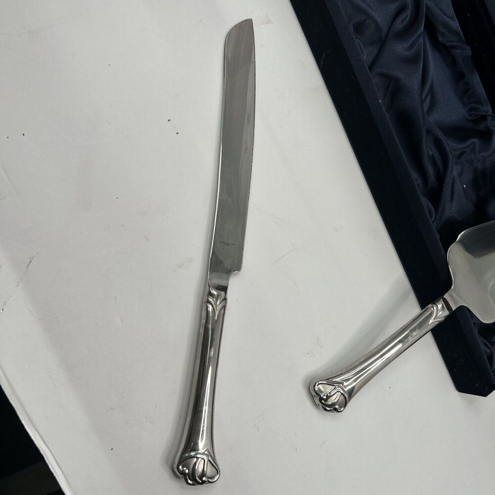 Vintage Things Remembered Stainless Steel Wedding Cake Knife & Server Set - Picture 3 of 10